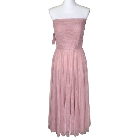 BHLDN x Jenny Yoo Collection Ryder Pink Tulle Fitted Bodice Convertible Dress - Picture 2 of 9